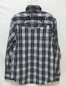 Men's Jack Daniel's Black and White 100% Cotton Snap Front Shirt Size M - NWT - Picture 1 of 4