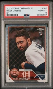 2023 Topps Chrome Logofractor #182 Riley Greene Variation SP Rookie PSA 10 - Picture 1 of 2