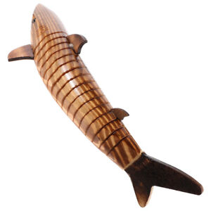  Holz verkohlt 33cm Haifischmodell Schmuck Handwerk Spielzeug Skulptur