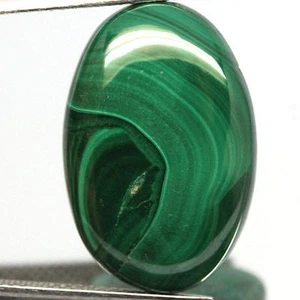 17,90 CT NATURALE! CABOCHON OVALE MALACHITE VERDE AFRICA - Foto 1 di 2