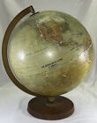 Replogle World Book Globe 12" Biurko Globe Podniesiona płaskorzeźba Antyk lata 50. Vintage