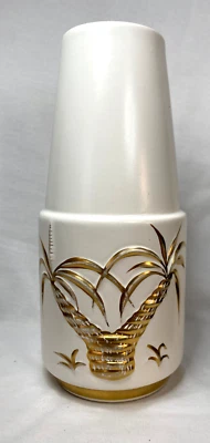 Mid Century Raised Relief Hollywood Regency Style Vase Gilt Palm Tree Australian - image 1 of 4