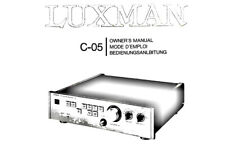 LUXMAN C-05 Preamplifier User / Operator's / Owner's Manual