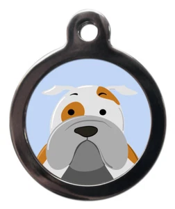 Pet ID tag BREED TAG CARTOON ENGLISH BULLDOG   tag  2 sizes  - Picture 1 of 2