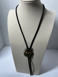 Vintage Western Cowboy Black Stone Bolo Tie For Men - Picture 1 of 7