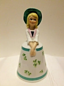 Trébol verde porcelana niña irlandesa St Patrick Bell hecho en Japón - Imagen 1 de 5