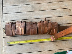 Patronentaschengürtel Patronengürtel Leder Vintage Antik 5 Taschen einstellbar - Bild 1 von 1