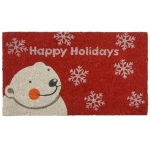 Felpudos de Navidad Rubber-Cal Happy Holidays, 18 x 30 pulgadas - Imagen 1 de 5