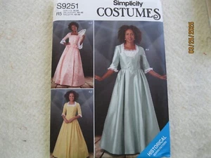 Simplicity S9251 misses Historical costume dresses Sizes 14-22 UNCUT (O) - Picture 1 of 2