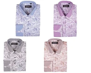 Men's Dress Shirt 60% Cotton 40% Polyester Fashion Design by George AH622 - Picture 1 of 9