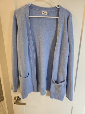 Cárdigan tejido de manga larga con frente abierto de gran tamaño para mujer azul nuevo sin etiquetas pequeño  Foto 1 de 4