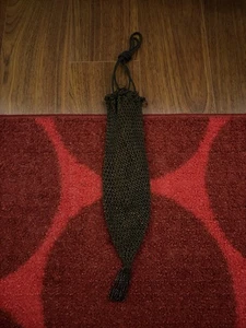 Vintage Brown Beaded Flapper Bag Purse 9” Tall Drawstring - Picture 1 of 1