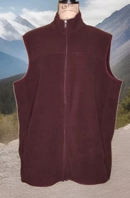 Croft & Barrow - Chaleco de Vellón Suave Borgoña Rico Cremallera Completa - Para Mujer Talla Grande Foto 1 de 3