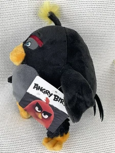 "Bomba de peluche Rovio Angry Birds película pájaro negro juguete de peluche 7"" nuevo con etiquetas" - Imagen 1 de 6