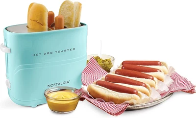 Pop-Up 2 Hot Dog and Bun Toaster with Mini Tongs, Works with Chicken, Turkey, Ve - Image 1 of 4