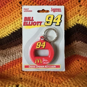 Bill Elliott #94 Legends of Racing Drink Opener Keychain Sealed NASCAR VTG - Picture 1 of 2