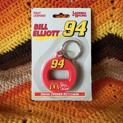 Bill Elliott #94 Legends of Racing Drink Opener Keychain Sealed NASCAR VTG - Image 1 of 2