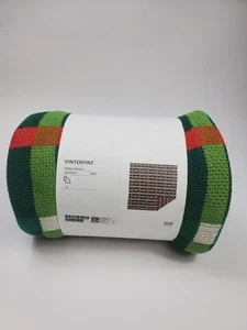 Ikea Vinterfint Throw Blanket New Christmas Winter Collection Green Red 51x67" - Picture 1 of 5