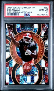 Wild Card Auto Mania DJ LAGWAY 2024 Circle Sparkle Americana 5/5 Rookie PSA 10 - Imagen 1 de 3