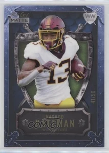 2021 Wild Card MATTE Chase Blue - Green /50 Rashod Bateman Rookie RC Shield - Picture 1 of 3