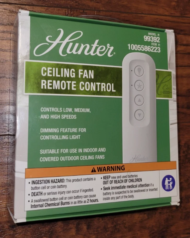 NEW 99392 Hunter Universal 3 Speed Ceiling Fan Handheld Remote Control White - Image 1 of 1