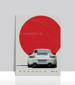 White Porsche 997.2 Carrera S Poster Aluminum 18"x 24" - Imagen 1 de 3