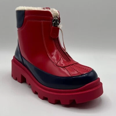 Gucci Unisex Niños Rojo Charol Lana Forro Tobillo Botas de Lluvia 32/US 1.5 580728 4568 Foto 1 de 4