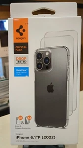 Crystal Pack Case and 2 Screen Protector for iPhone 14 Pro Long Lasting Clarity - Picture 1 of 3