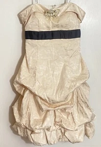 Maddy Paige Girls Puffy Dress 3/4 Strapless Prom Cocktail Dress - Picture 1 of 5