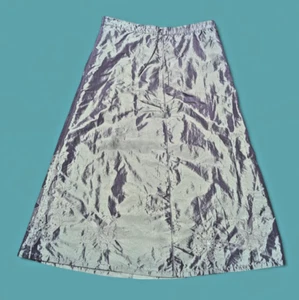 Y2K The Gap vtg iridescent taffeta Midi Skirt purple-green flower power Sm 2E - Picture 1 of 13