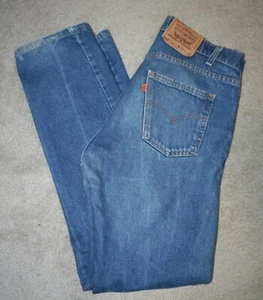 VTG Men's LEVI's 505 Denim Jeans ORANGE TAB 34x34 (ACTUAL 35X35) Reg. Fit Straig - Picture 1 of 10