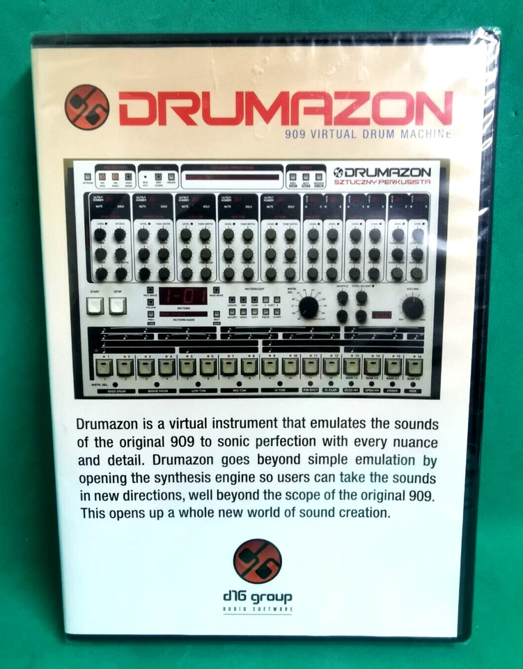 Drumazon TR909 Emulation Software by D16 Group 909 Virtual Drum Machine SEALED! - Image 1 of 4