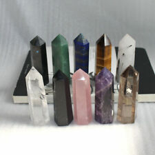 Natural Fluorite Quartz Crystal Hexagonal Column Wand Point Healing Stones Gift