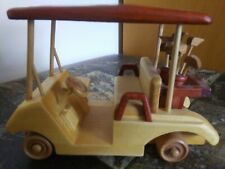 Vintage Wooden Golf Cart Golfing Decor With 2 Golf Bags Hand Made Two Tone Decor