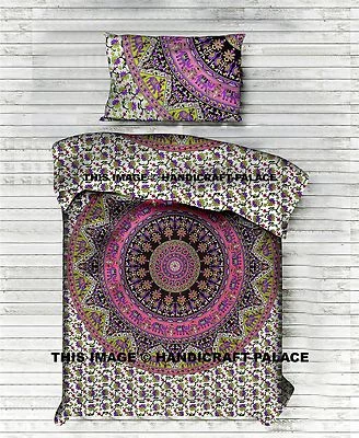 Sábana bajera de tapiz de mandala estrella elefante indio tiro blanco con funda de almohada de 1 pieza Foto 1 de 3