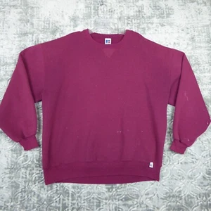 Felpa Russell Athletic Vintage Adulto XXL 2XL Rosso Traforato Made In USA - Foto 1 di 13