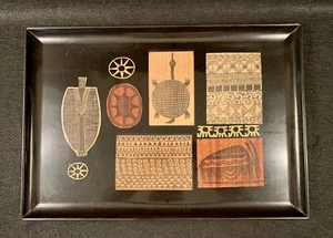 Vintage Couroc Tray, Pacific Island Art Themed 18 x 12.5, Made in Monterrey CA - Picture 1 of 8