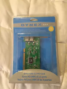 NEW DYNEX 2 PORT USB 2.0 PCI CARD W/ EXTERNAL PORTS! - Picture 1 of 5