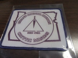 Parche SWM Grand Council Oregon Cryptic Masons 1885-1985 - Imagen 1 de 1