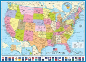 Eurographics Map of the United States of America 1000 Piece Jigsaw Puzzle - Picture 1 of 3