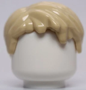 Lego 2x Tan Male Short Tousled Hair with Side Part - Picture 1 of 3