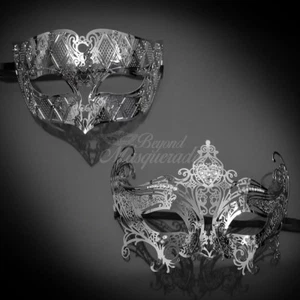 Metal Masquerade Mask, Couples masquerade Mask, Couple Masquerade Ball Masks - Picture 1 of 17