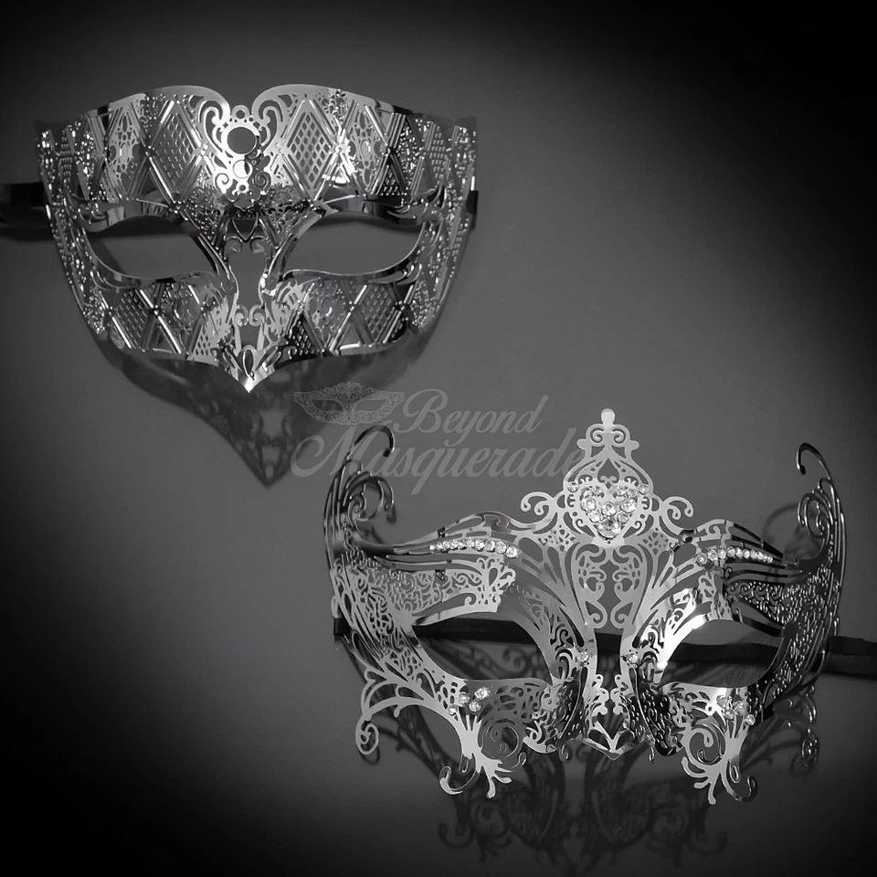 Metal Masquerade Mask, Couples masquerade Mask, Couple Masquerade Ball Masks - Image 1 of 1