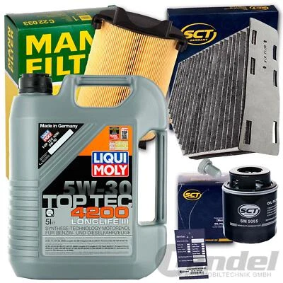 FILTERSET+LIQUI MOLY 5W30 ÖL für 1.2 1.4 TSI TFSI AUDI A3 TOURAN PASSAT GOLF 6 - Bild 1 von 4