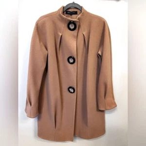 Anne Klein Wool and Cashmere Button Topper Coat Women's Size Medium - Picture 1 of 10