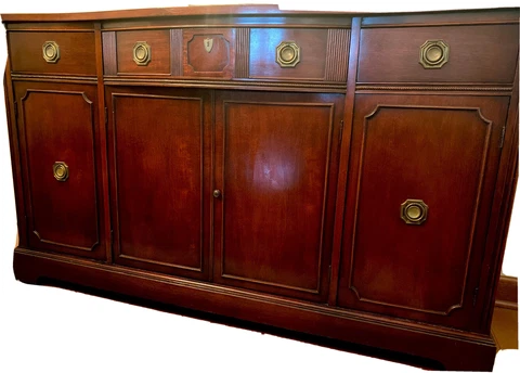 Antique Mahogany Sideboard Buffet Cabinet  L 60x W 18 x H 35 Cover