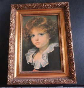 Frame oleograph of oil painting The Sulky Boy by J B Greuze - Picture 1 of 4