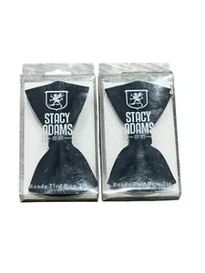 Stacy Adams Black Solid Bow Tie - Ready Tied Bow Tie Brand New BOGO - Picture 1 of 6