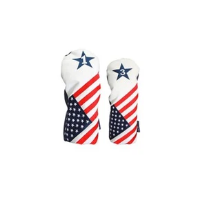 USA 1 Driver + 3 Fairway Wood Headcover American Golf Vintage Retro Head Cover - Picture 1 of 9