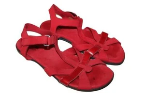ARCHE - SIAMAR LN Red High Ankle Strap Suede Leather Sandals Shoes Size 38 Bag - Picture 1 of 9